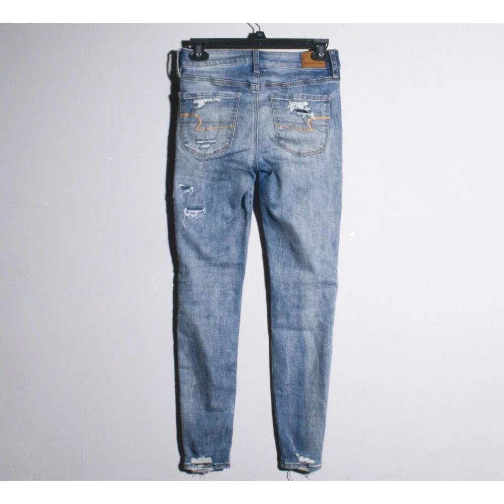 American Eagle Ne(x)t Level Stretch Hi-Rise Distressed Patched Jegging Size 2 - Picture 4 of 6